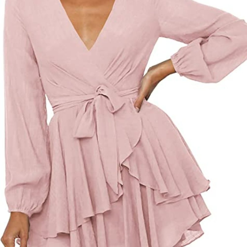 Women's sexy mini wrap dress, small